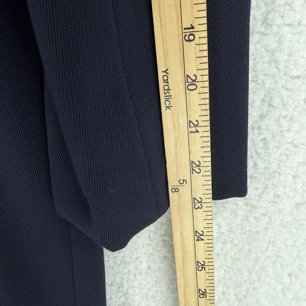 Celine Coat Womens 40‎ Blue Wool Twill Long Single Breasted Overcoat Made France
